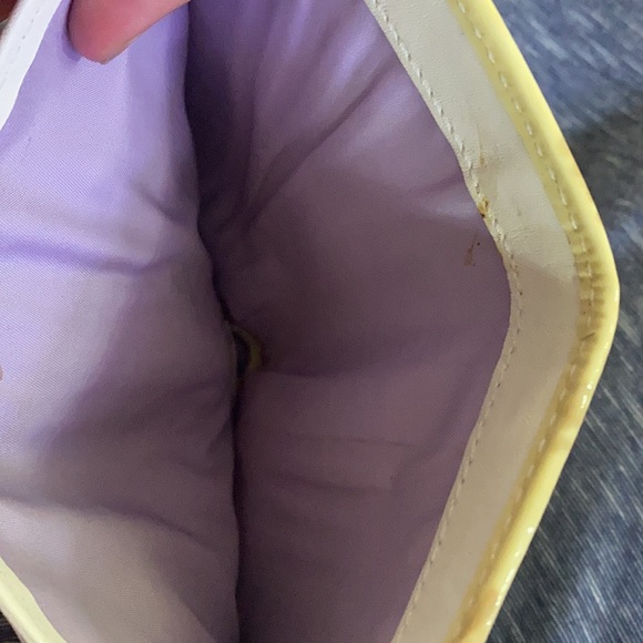 Coach yellow flap wallet w/ stains - Picture 8 of 11